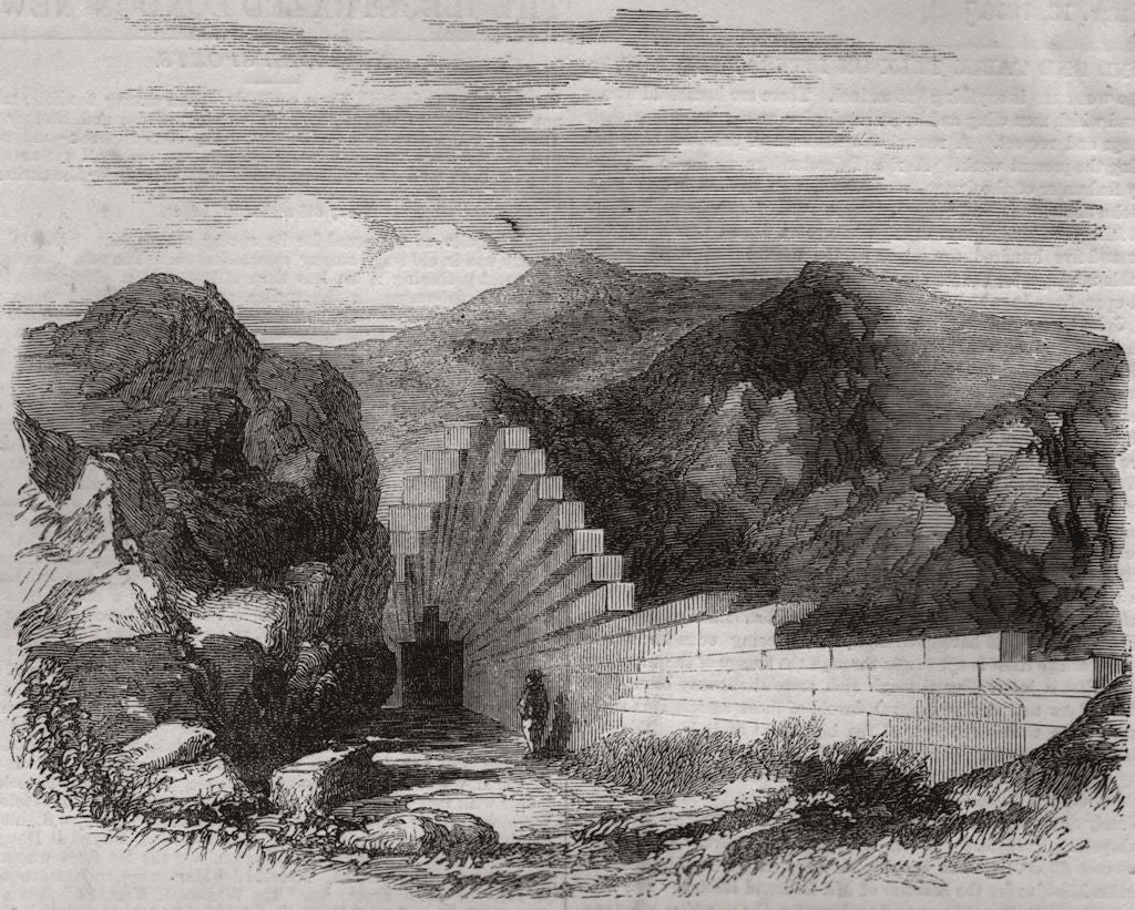 Tumulus in the north-eastern peninsula of the Crimea. Ukraine 1856 old print